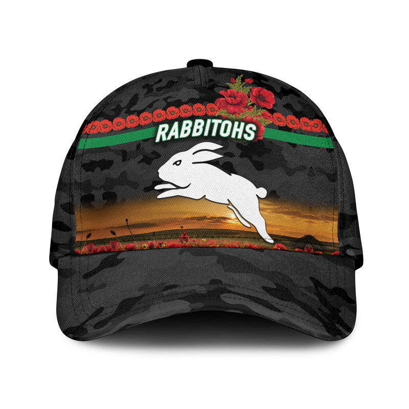 custom-personalised-south-sydney-rabbitohs-anzac-2022-nrl-classic-cap-poppy-flowers-vibes-black