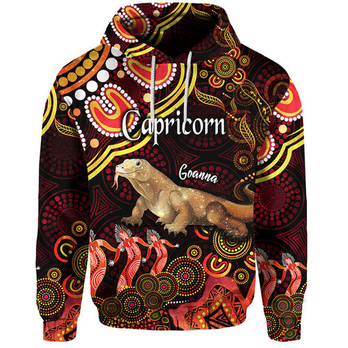 custom-personalised-australian-astrology-zip-up-and-pullover-hoodie-capricorn-goanna-zodiac-aboriginal-vibes-red