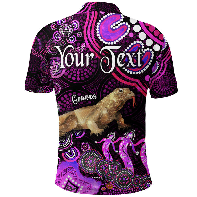custom-personalised-australian-astrology-polo-shirt-capricorn-goanna-zodiac-aboriginal-vibes-pink