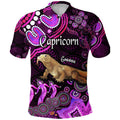 australian-astrology-polo-shirt-capricorn-goanna-zodiac-aboriginal-vibes-pink