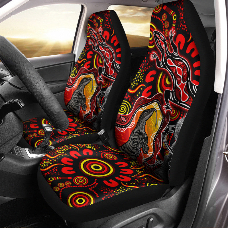 aboriginal-lizard-car-seat-cover-red-color