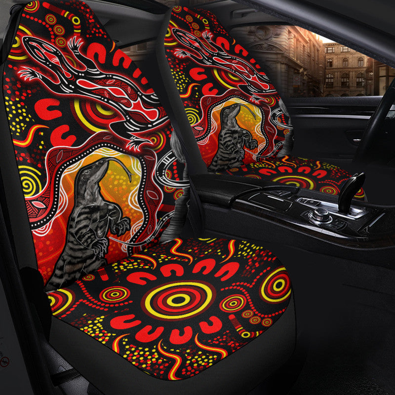 aboriginal-lizard-car-seat-cover-red-color