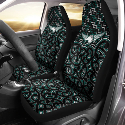 new-zealand-car-seat-cover-maori-graphic-tee-patterns-green