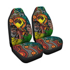 Australia Aboriginal Kangaroo Combine New Zealand Maori Kiwi Bird Car Seat Covers - LT2