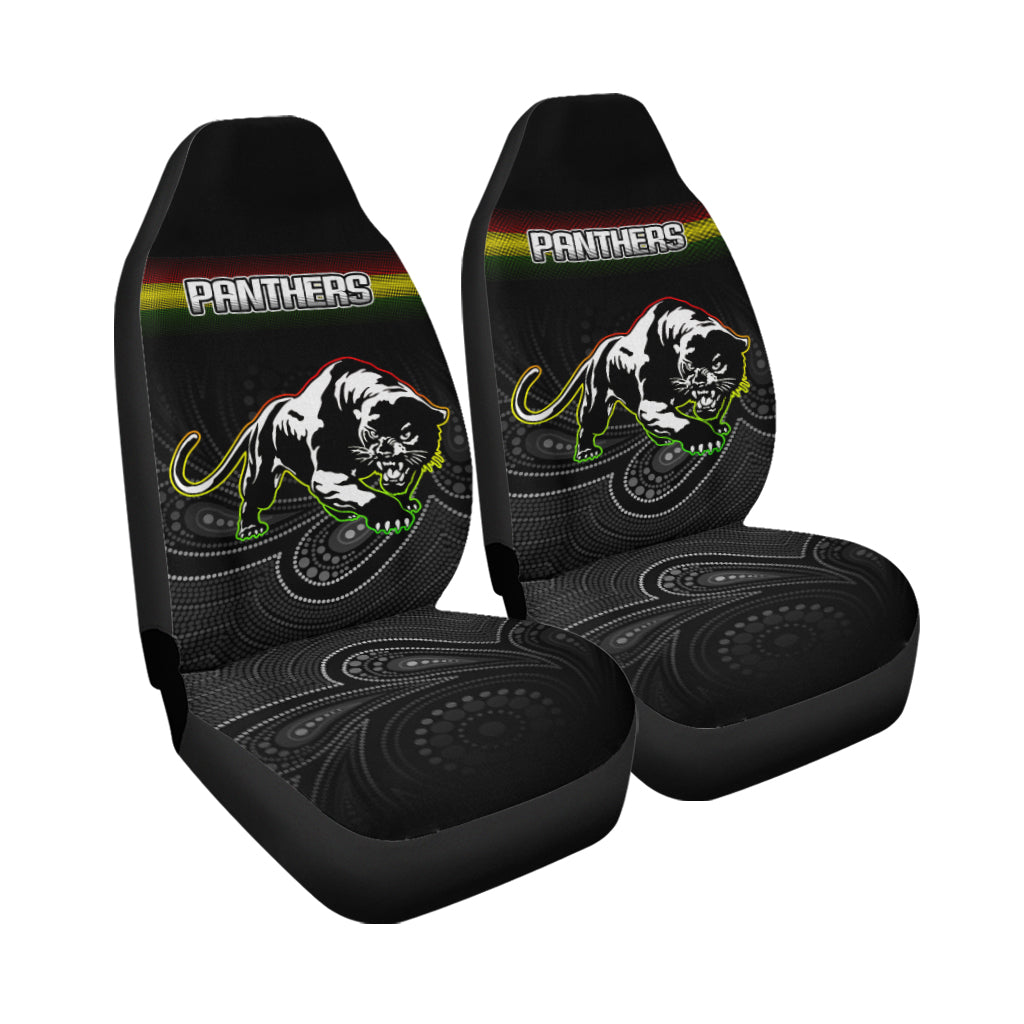 Black Panthers Rugby League Aboriginal Car Seat Covers - LT2