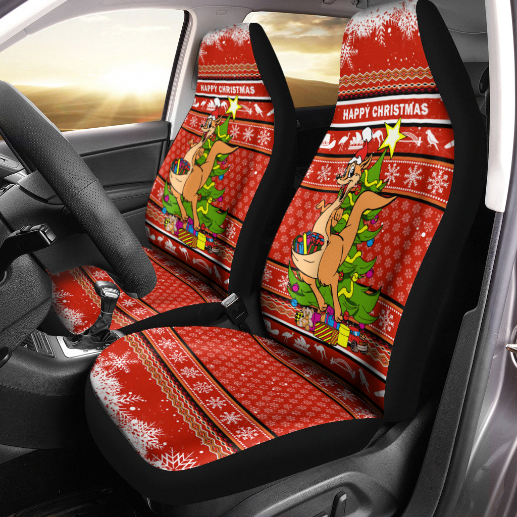 Australia Christmas Kangaroo Aboriginal Pattern Car Seat Covers - LT2