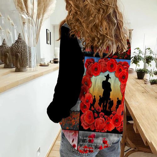 anzac-day-lest-we-forget-banner-women-casual-shirt