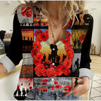anzac-day-lest-we-forget-banner-women-casual-shirt