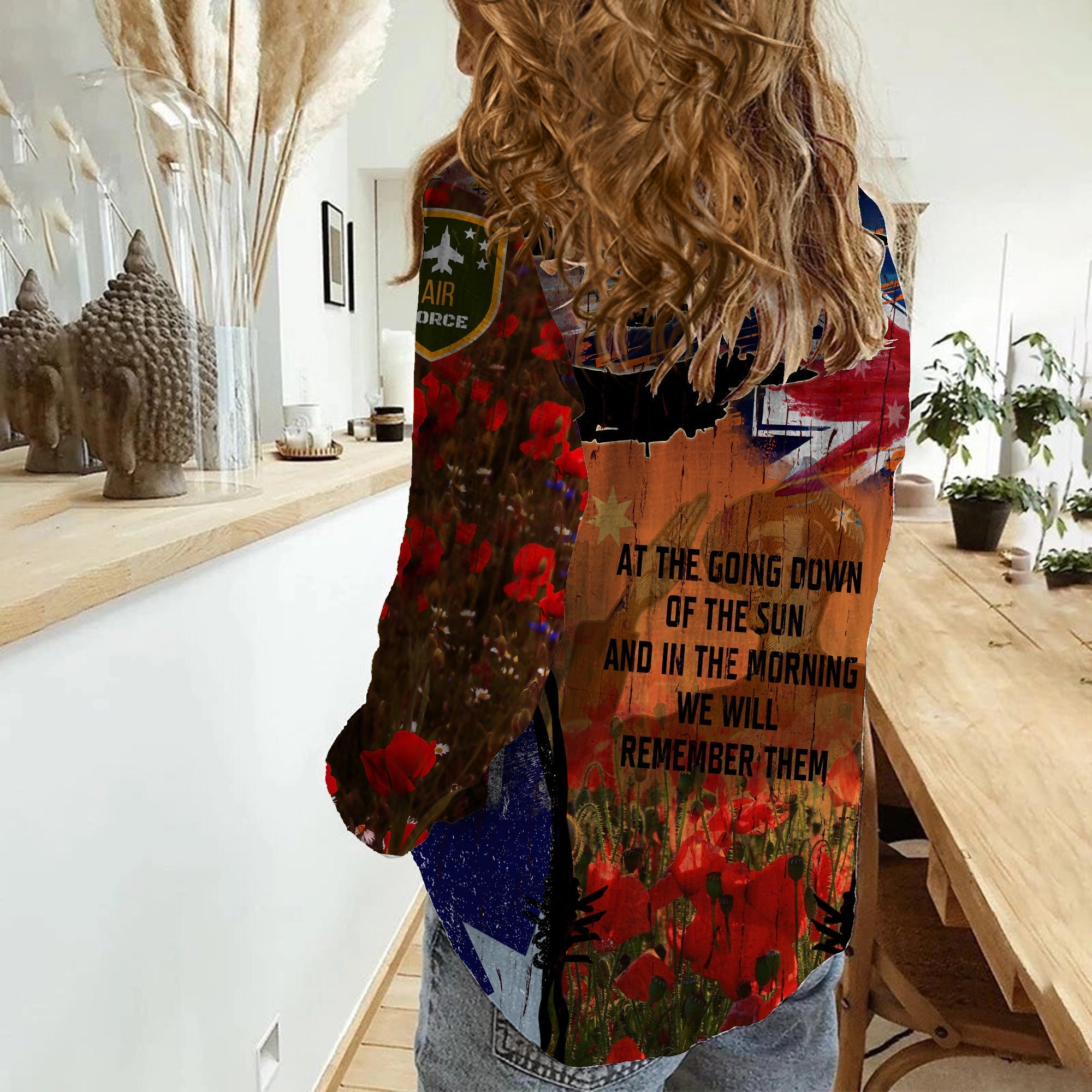 Air Force Anzac Day Women Casual Shirt Royal Australian Air Force Memorial LT9