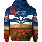 Geelong	Cats ANZAC Zip Up And Pullover Hoodie Poppy Vibes LT8