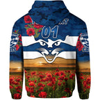 (Custom Personalised) Geelong	Cats ANZAC Zip Up And Pullover Hoodie Poppy Vibes LT8