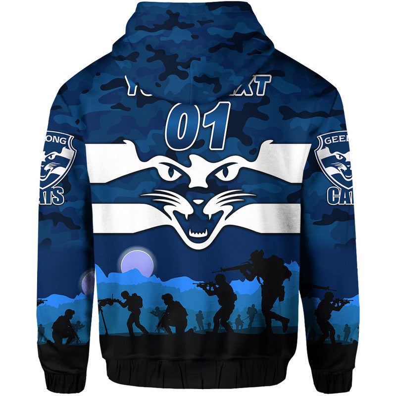 (Custom Personalised) Geelong	Cats ANZAC Zip Up And Pullover Hoodie Simple Style LT8