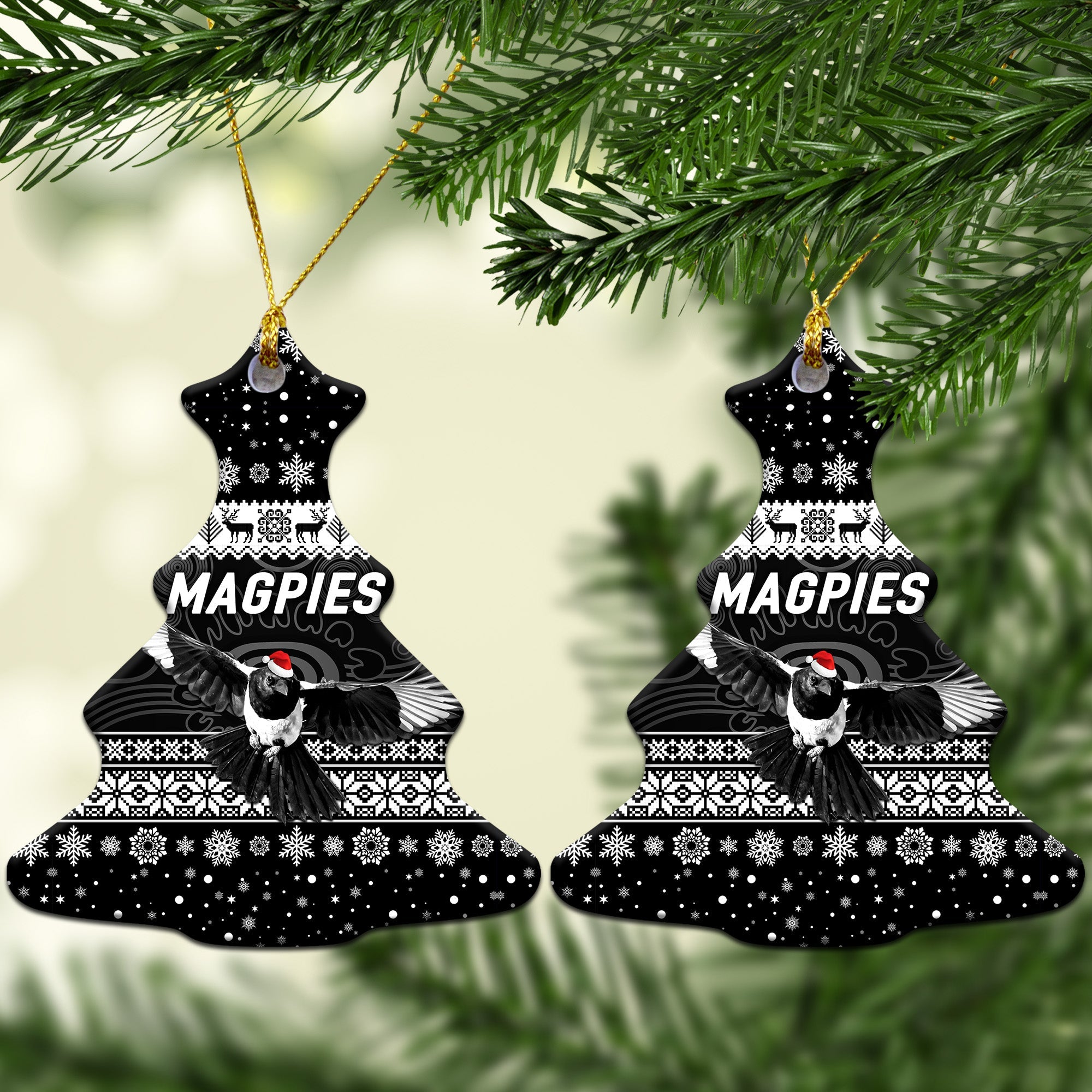 collingwood-magpies-christmas-ornament-simple-style