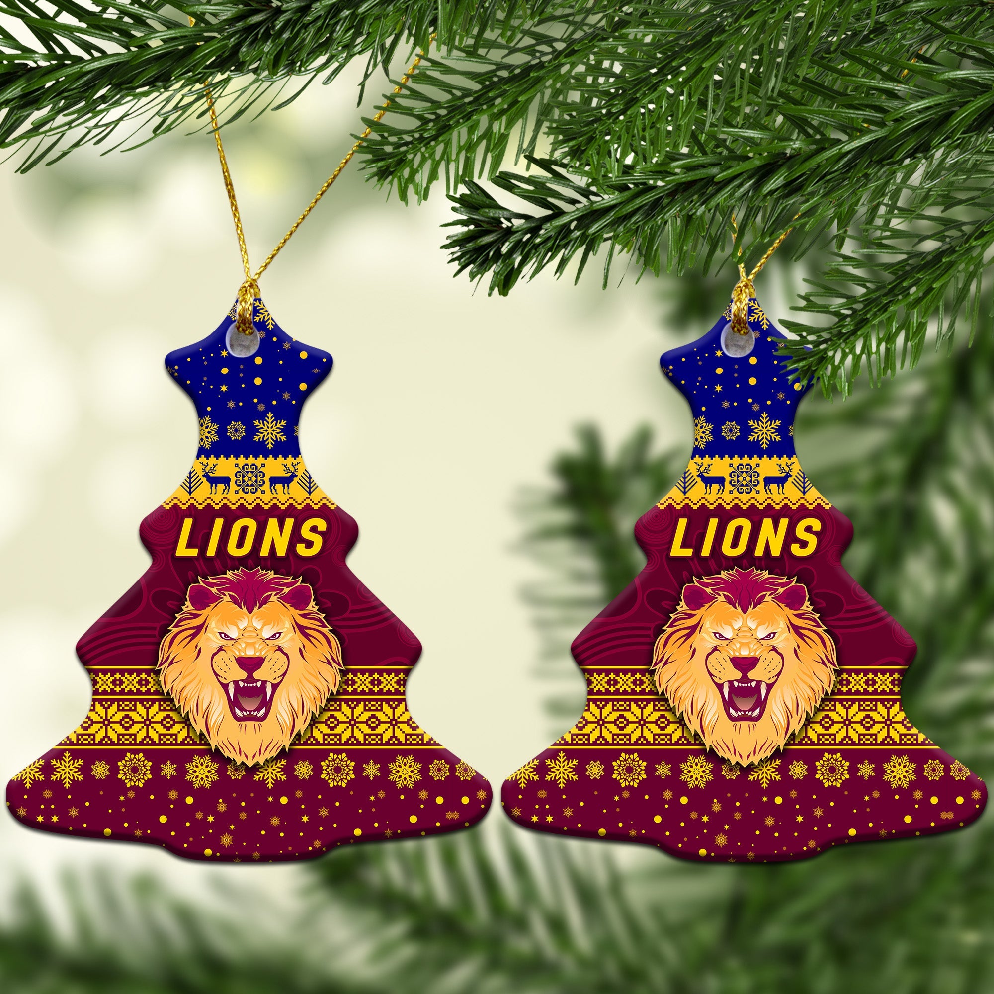 brisbane-lions-christmas-ornament-simple-style
