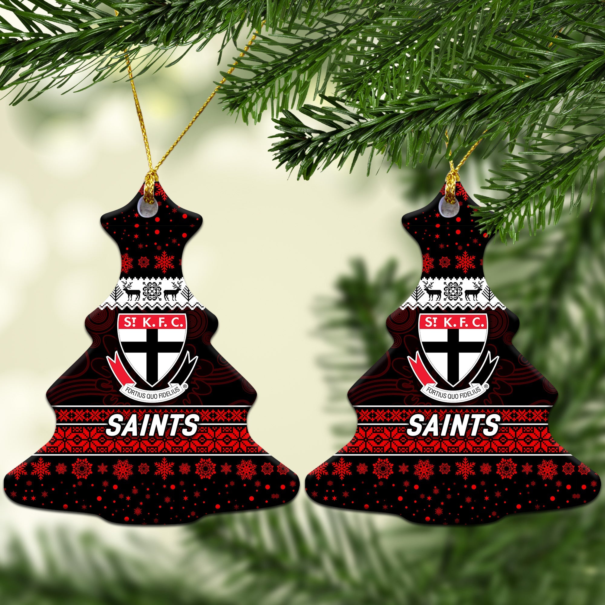 st-kilda-saints-christmas-ornament-simple-style