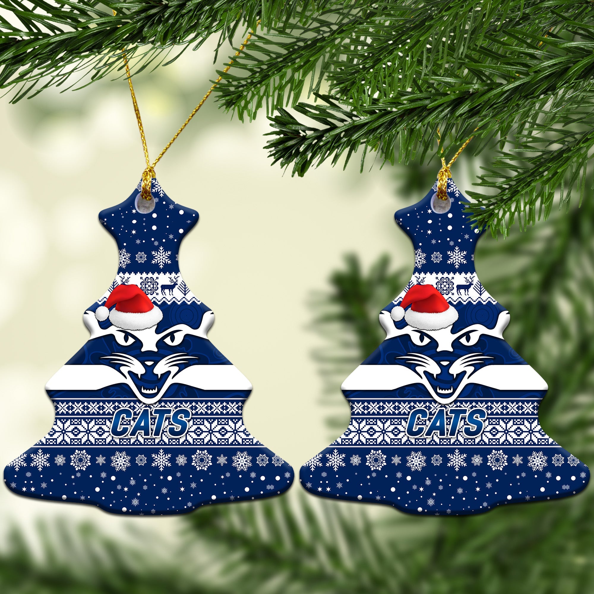 geelong-cats-christmas-ornament-simple-style