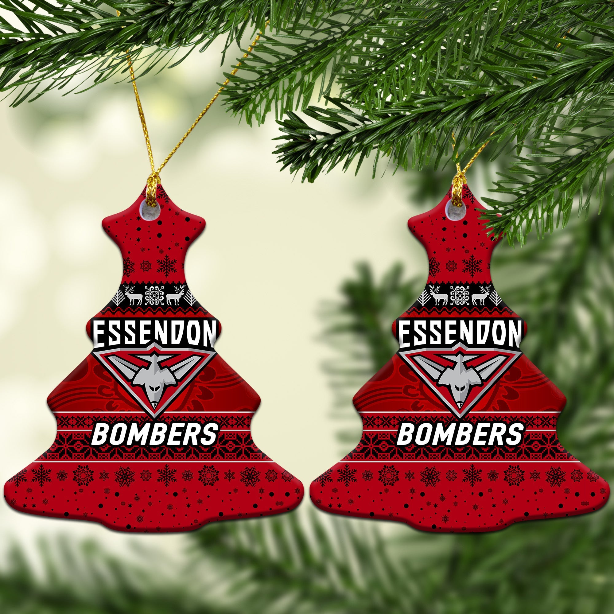 essendon-bombers-christmas-ornament-simple-style-red