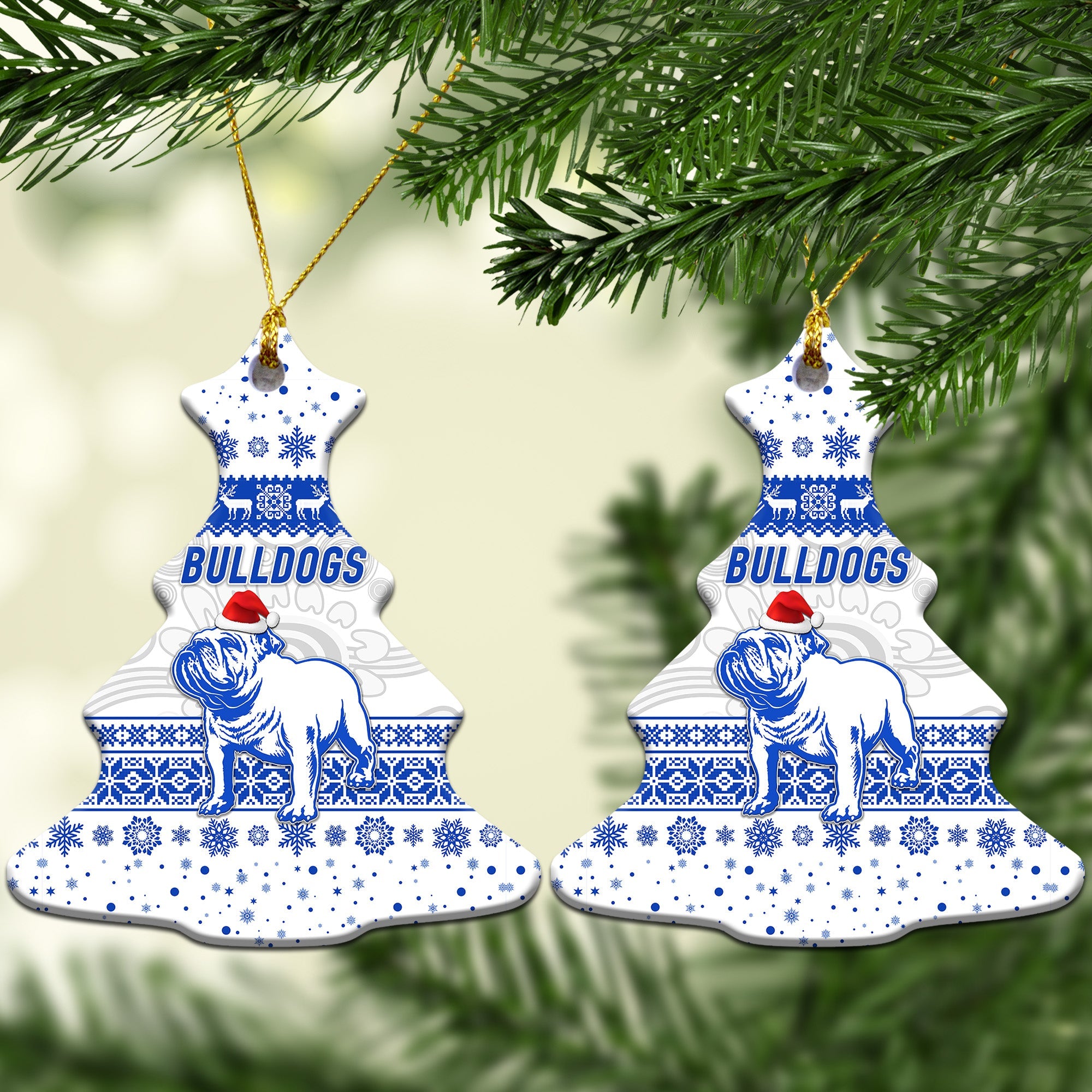 canterbury-bankstown-bulldogs-christmas-ornament-simple-style-white