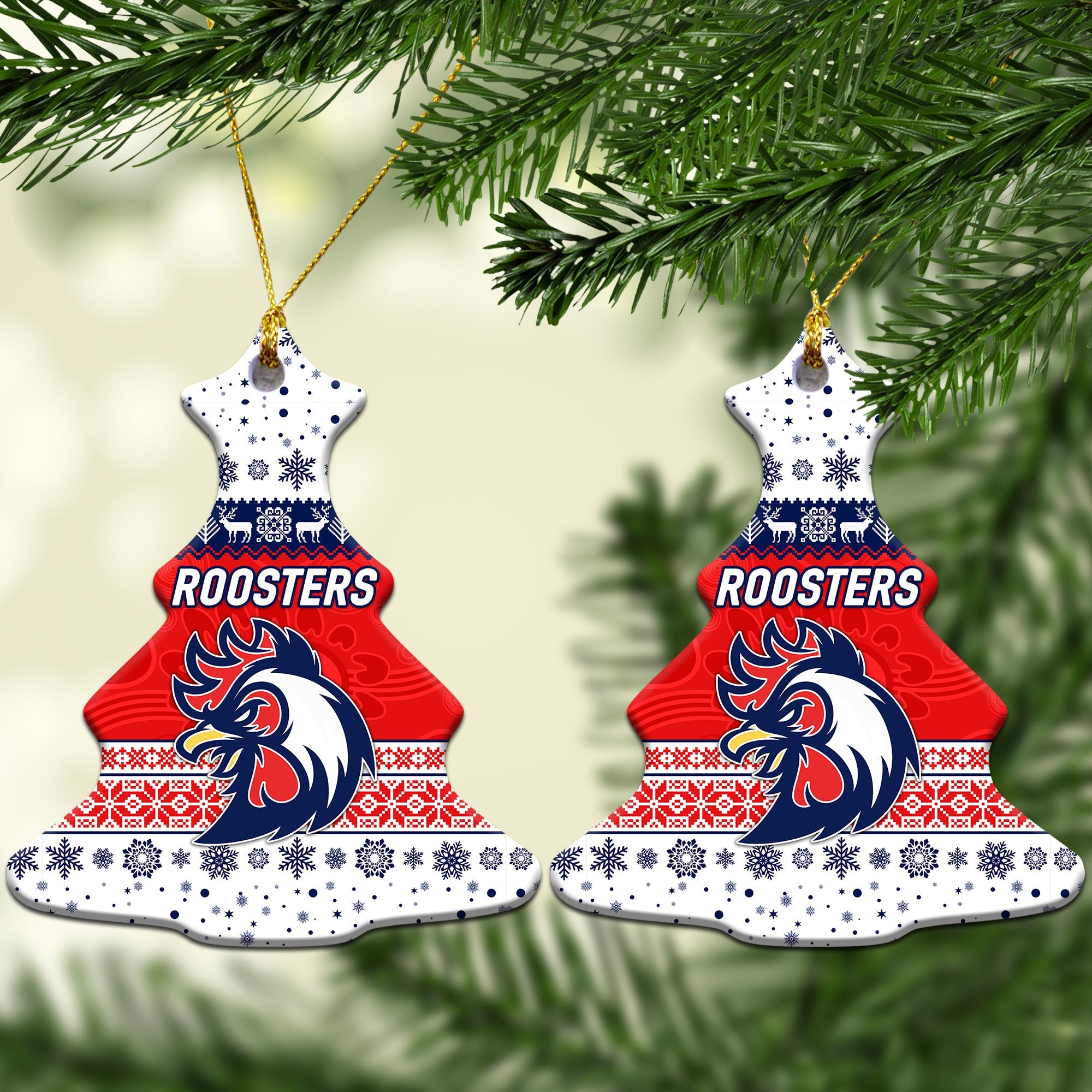 sydney-roosters-christmas-ornament-simple-style-white