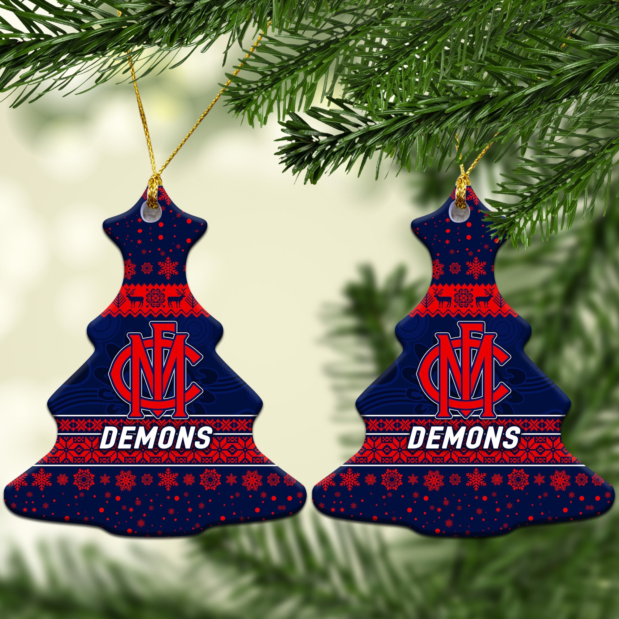 melbourne-demons-christmas-ornament-simple-style