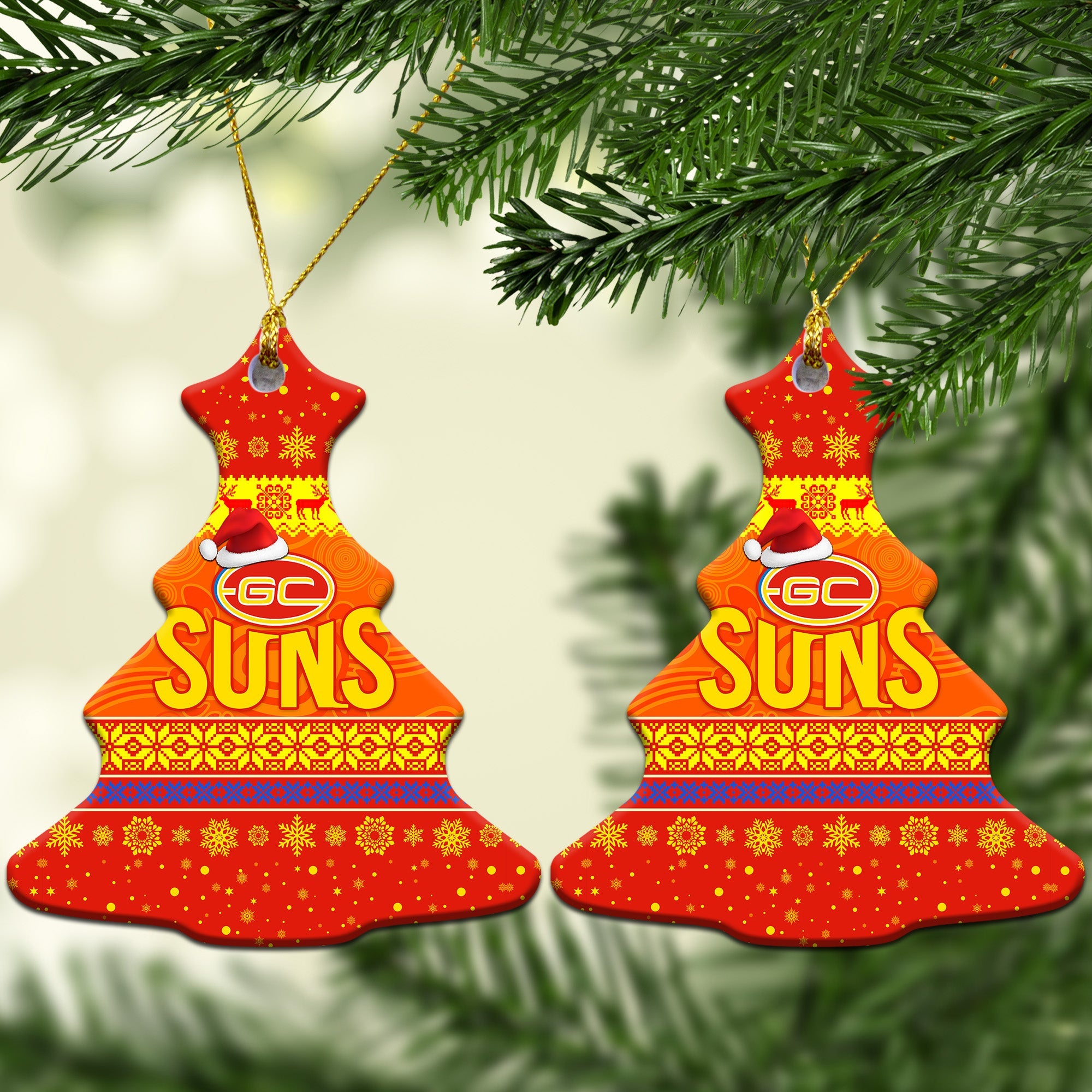 gold-coast-suns-christmas-ornament-simple-style