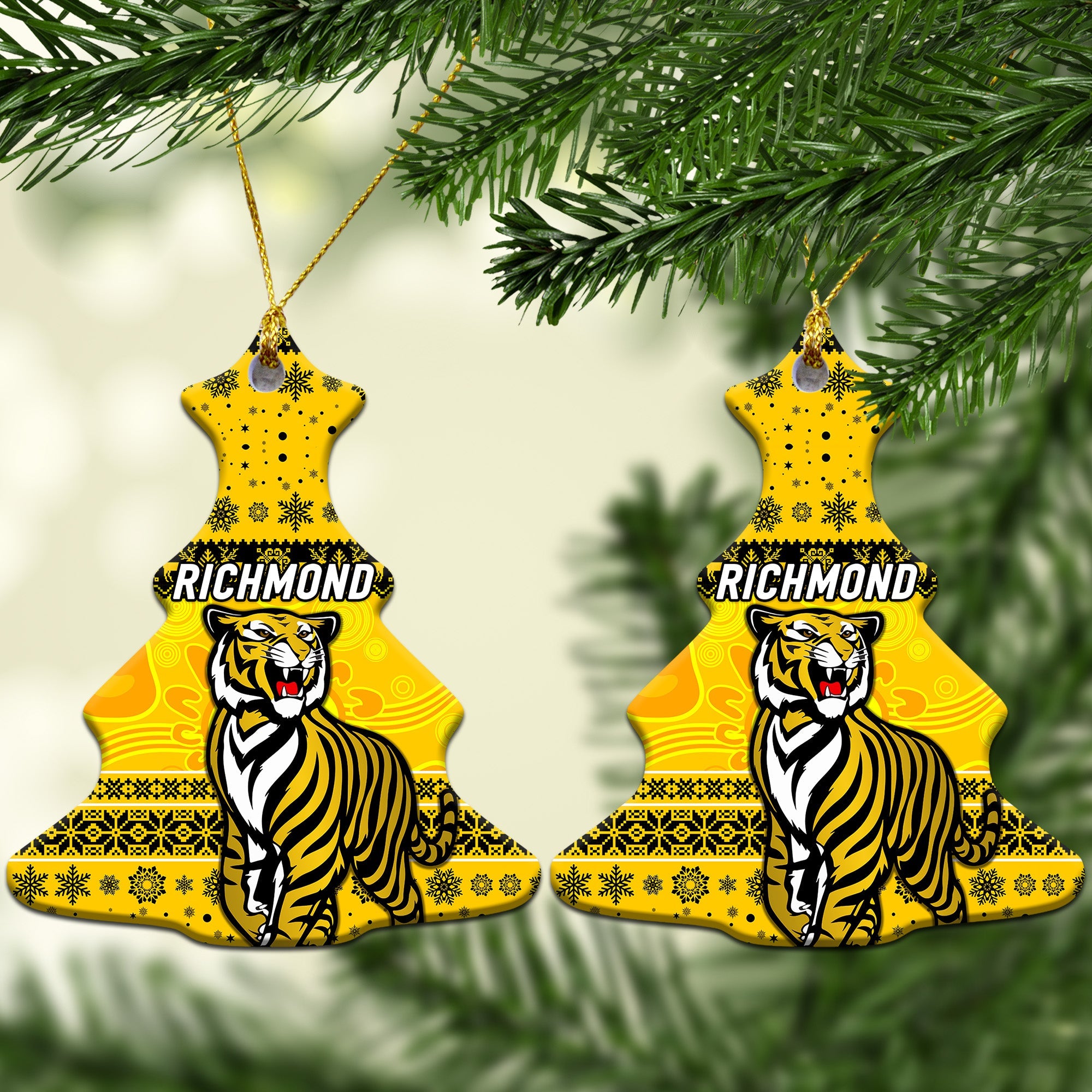 richmond-tigers-christmas-ornament-simple-style-yellow