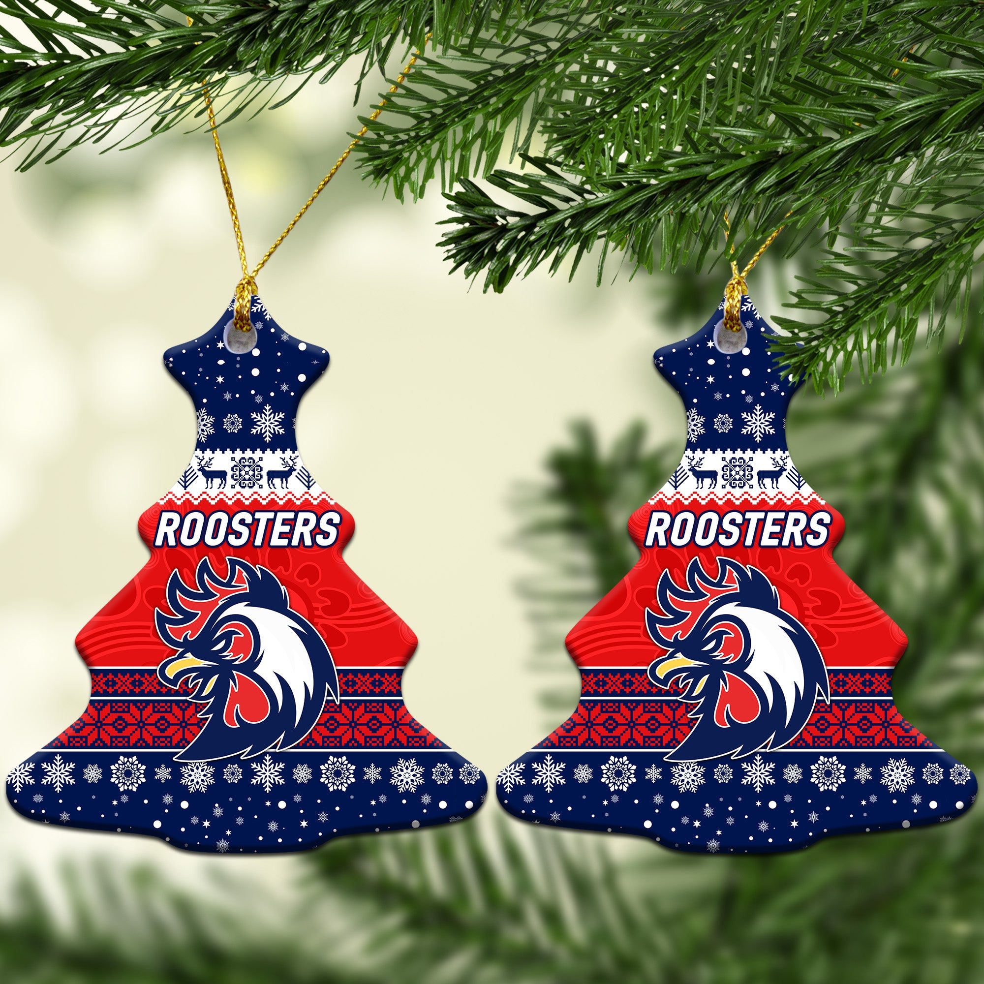 sydney-roosters-christmas-ornament-simple-style-blue