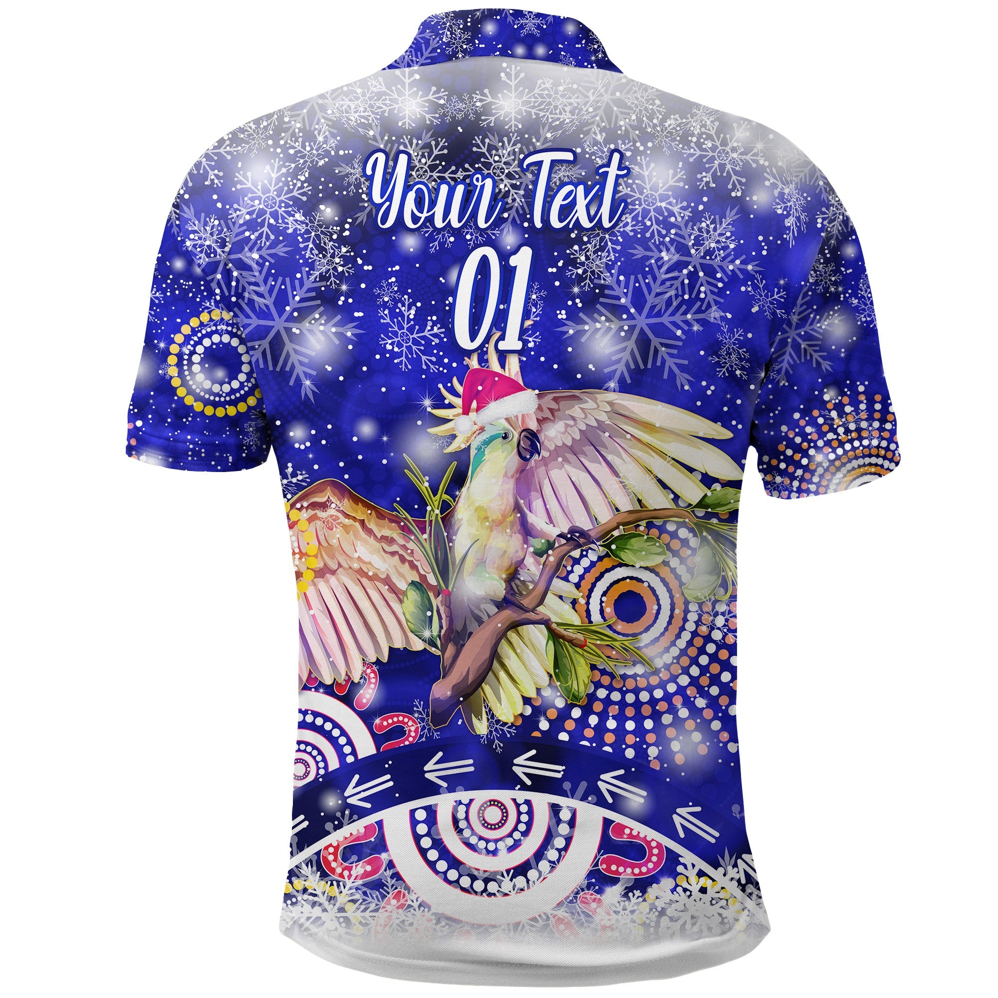 custom-personalised-australia-cockatoo-christmas-polo-shirt-original-style-blue