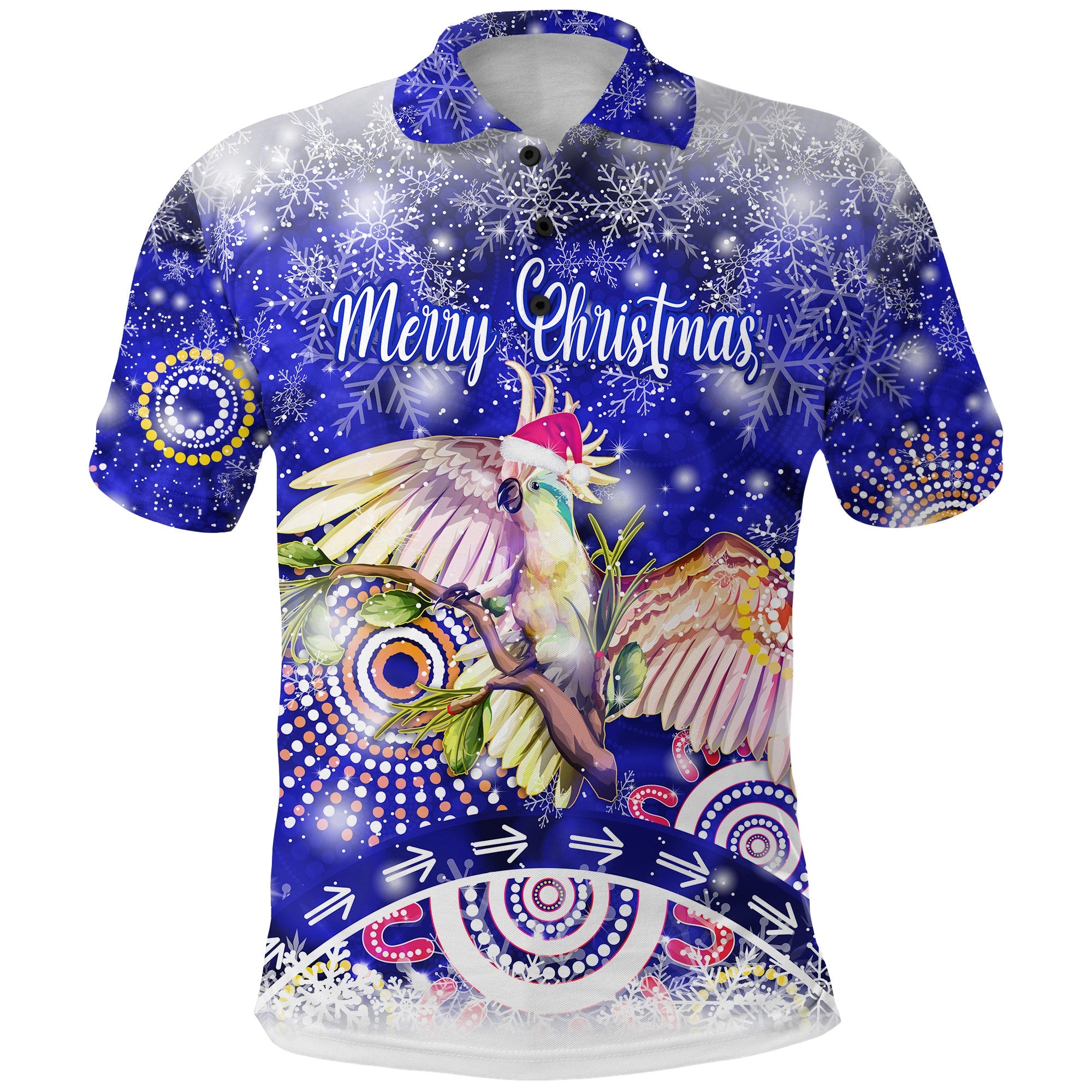 custom-personalised-australia-cockatoo-christmas-polo-shirt-original-style-blue