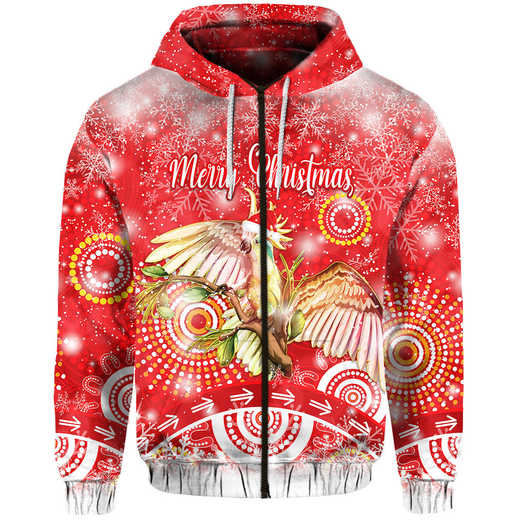 australia-cockatoo-christmas-zip-hoodie-original-style-red