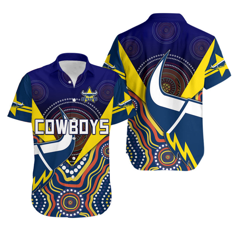 cowboys-rugby-hawaiian-shirt-indigenous-arboriginal-dot-paint-navy-style