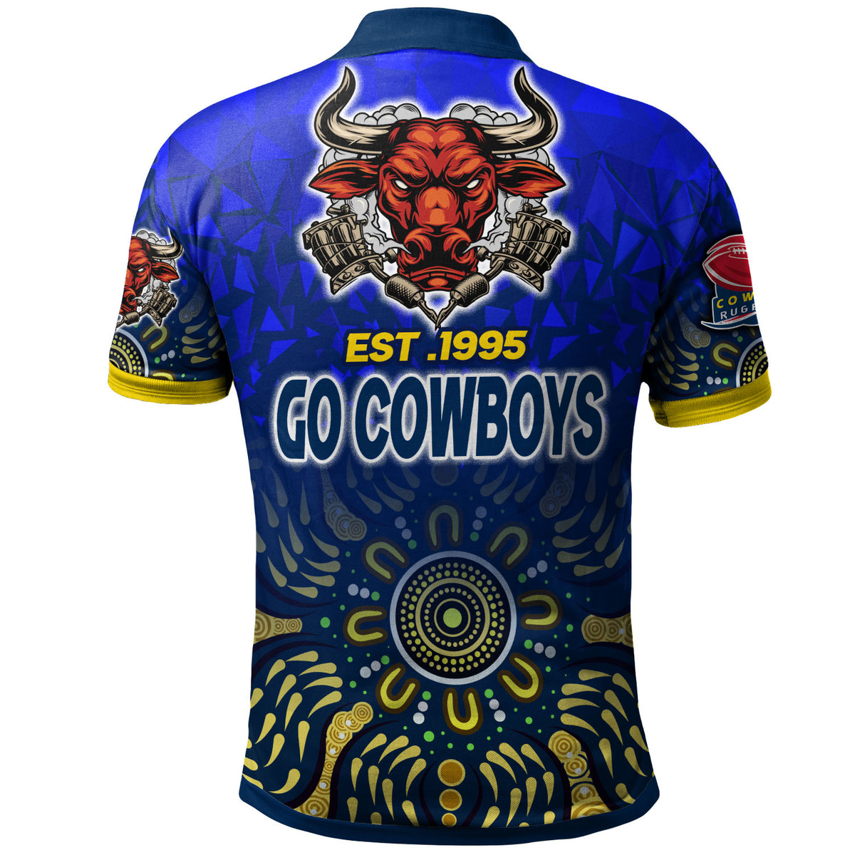 cowboys-rugby-polo-shirt-custom-rugby-ball-go-cowboys-aboriginal-patterns-polo-shirt