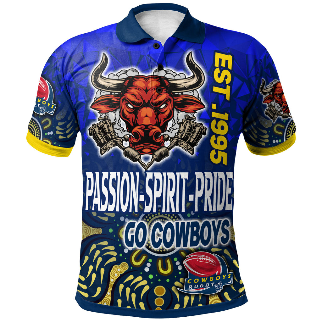 cowboys-rugby-polo-shirt-custom-rugby-ball-go-cowboys-aboriginal-patterns-polo-shirt