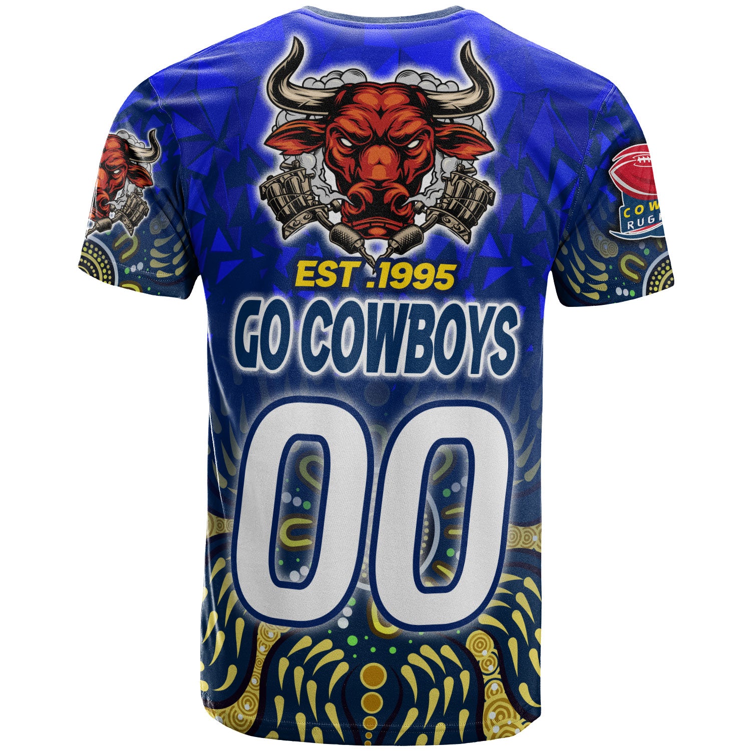 cowboys-rugby-t-shirt-custom-rugby-ball-go-cowboys-aboriginal-patterns-t-shirt