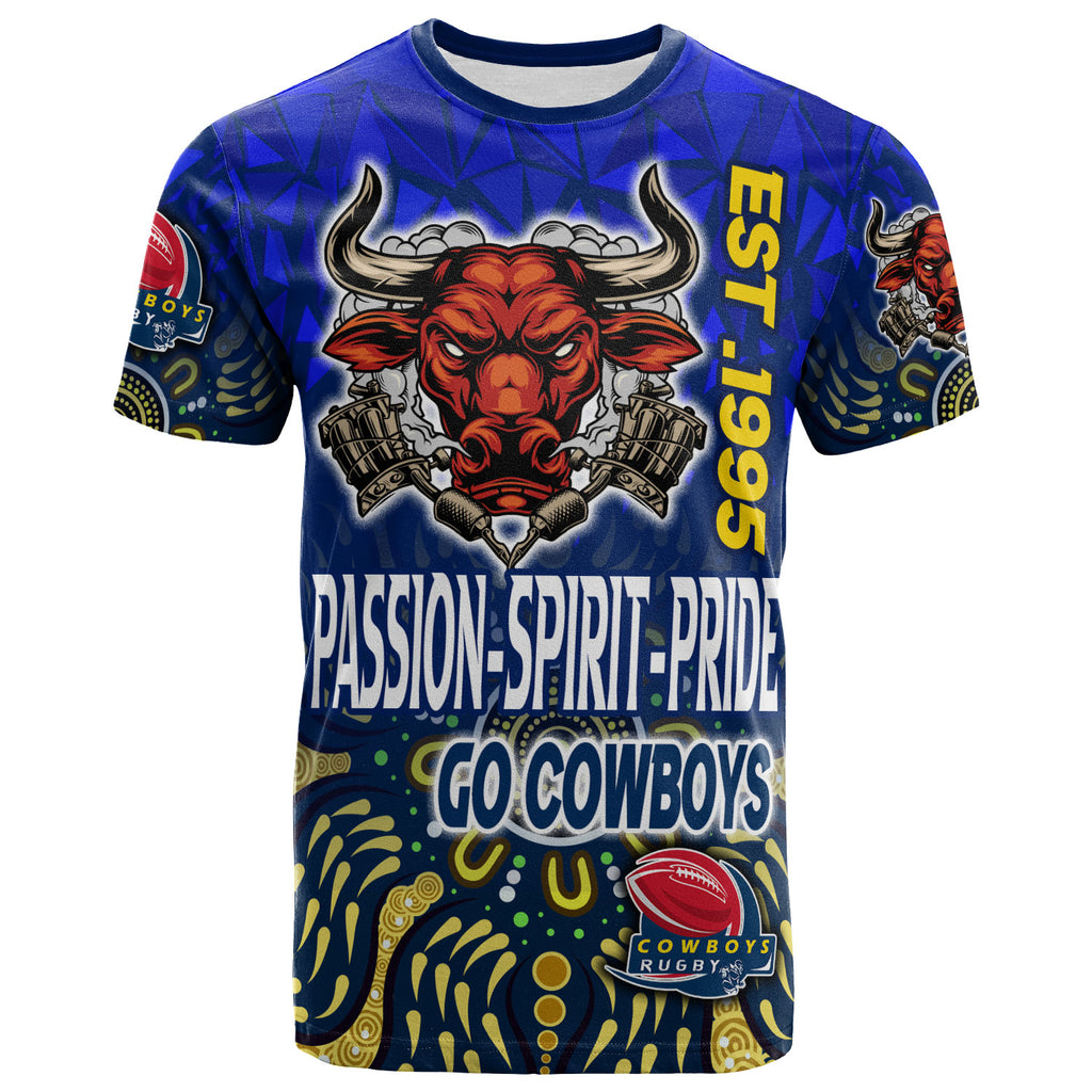 cowboys-rugby-t-shirt-custom-rugby-ball-go-cowboys-aboriginal-patterns-t-shirt