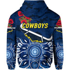 North Queensland Cowboys ANZAC 2022 Zip Up And Pullover Hoodie Indigenous Vibes - Blue LT8