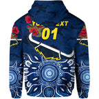 (Custom Personalised) North Queensland Cowboys ANZAC 2022 Zip Up And Pullover Hoodie Indigenous Vibes - Blue LT8