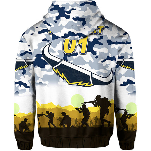 (Custom Personalised) North Queensland Cowboys ANZAC 2022 Zip Up And Pullover Hoodie Simple Style - White LT8