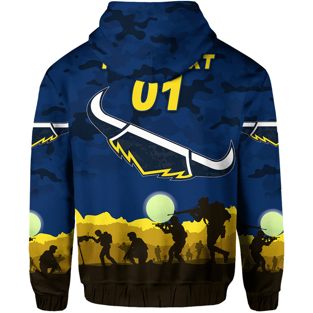 (Custom Personalised) North Queensland Cowboys ANZAC 2022 Zip Up And Pullover Hoodie Simple Style - Blue LT8
