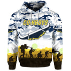 North Queensland Cowboys ANZAC 2022 Zip Up And Pullover Hoodie Simple Style - White LT8