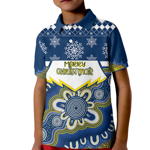 aboriginal-art-cowboys-merry-christmas-kid-polo-shirt