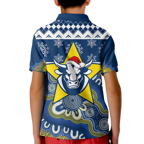 aboriginal-art-cowboys-merry-christmas-kid-polo-shirt