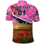 custom-personalised-cowboys-anzac-polo-shirt-poppy-flowers-vibes-pink