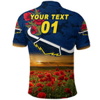 custom-personalised-cowboys-anzac-polo-shirt-poppy-flowers-vibes-blue