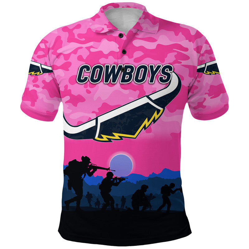 custom-personalised-north-queensland-cowboys-anzac-2022-polo-shirt-simple-style-pink
