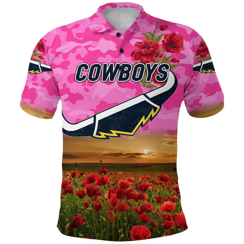 custom-personalised-cowboys-anzac-polo-shirt-poppy-flowers-vibes-pink