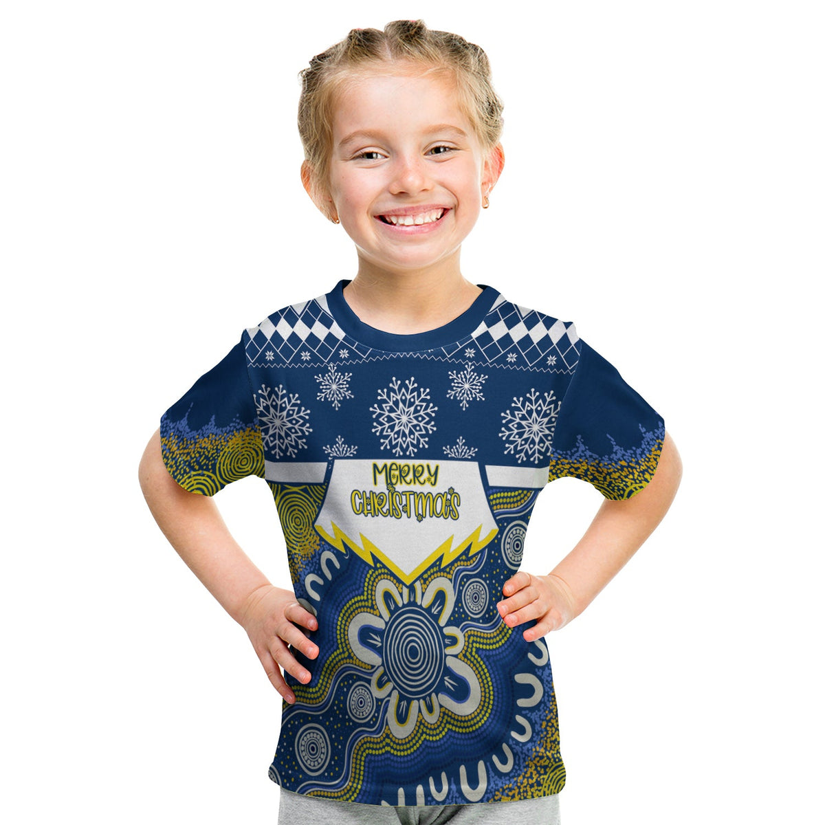 aboriginal-art-cowboys-merry-christmas-kid-t-shirt