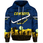 (Custom Personalised) North Queensland Cowboys ANZAC 2022 Zip Up And Pullover Hoodie Simple Style - Blue LT8