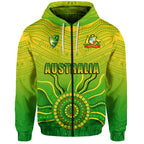 (Custom Personalised) Cricket Australia Indigenous Aboriginal Zip Up And Pullover Hoodie Boomerang Dot Painting Style LT9