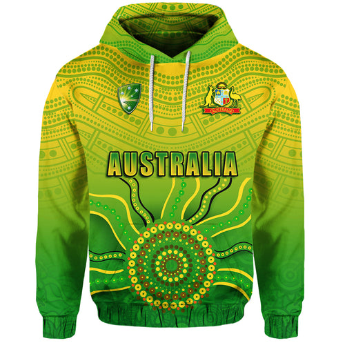 (Custom Personalised) Cricket Australia Indigenous Aboriginal Zip Up And Pullover Hoodie Boomerang Dot Painting Style LT9